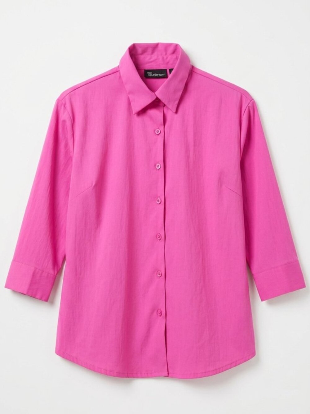 No Boundaries Hot Pink 3/4 Sleeve Button Down Blouse - Size M